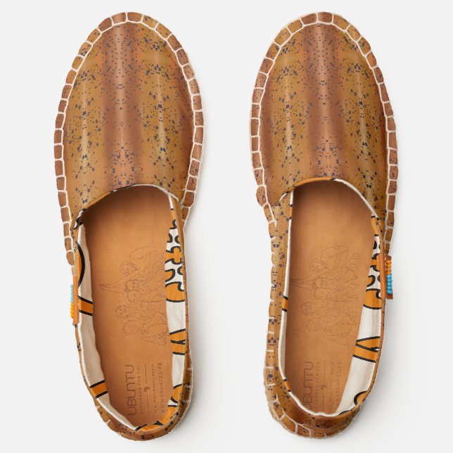 Speckled Brown Trout Fish Skin Look Pattern Espadrilles (Front)