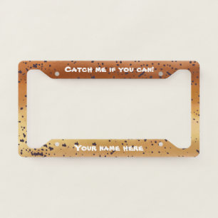 Speckled Brown Trout Look with Text and Name License Plate Frame