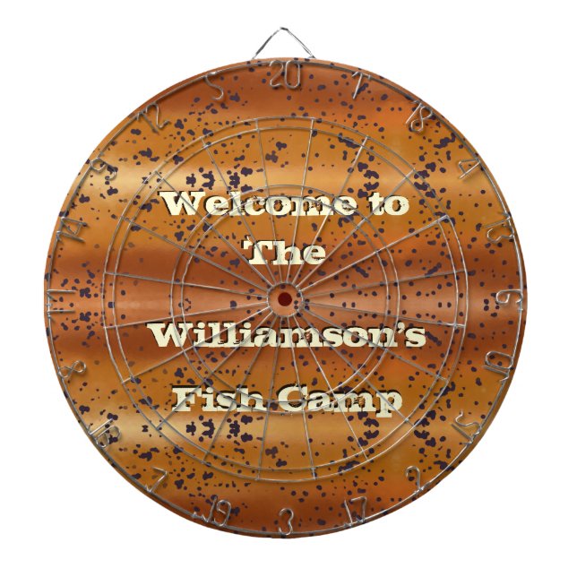 Speckled Brown Trout Pattern Family Fish Camp Dart Board (Front)
