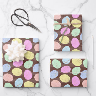 Speckled Candy Easter Eggs Pattern Wrapping Paper Sheets
