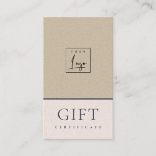 Speckled Ceramic Blush Kraft Logo Gift Certificate