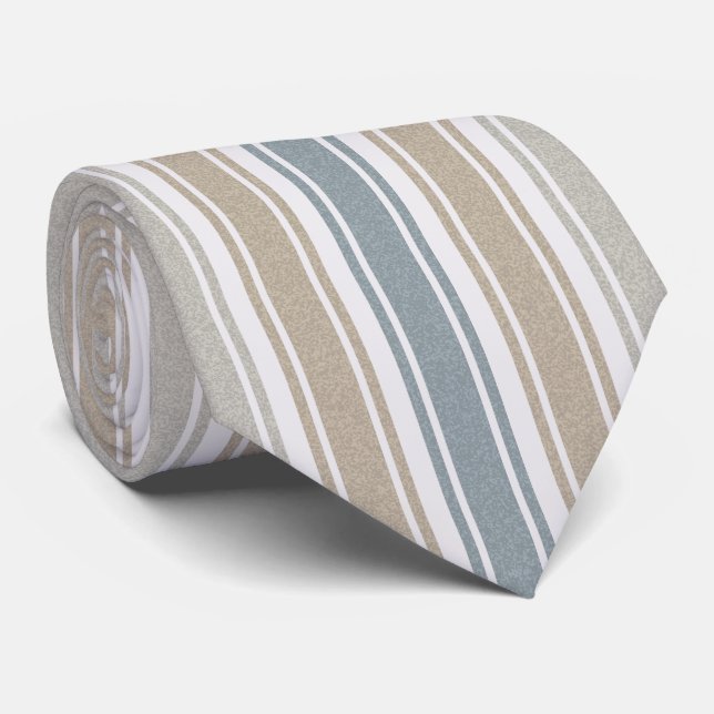 Speckled Coastal Striped Neck Tie (Rolled)