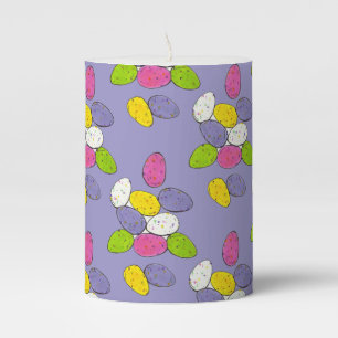 Speckled Colorful Malted Milk Easter Egg Candy Pillar Candle