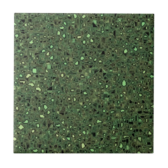 Speckled Computer Circuit Board Pattern Texture Tile (Front)