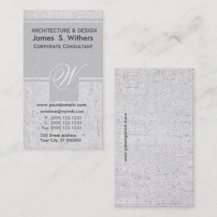 Speckled Dusty Linen Antiqued Aged Initial Name Business Card