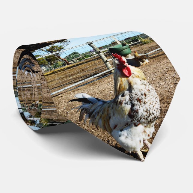 Speckled Farm Rooster, Neck Tie (Rolled)