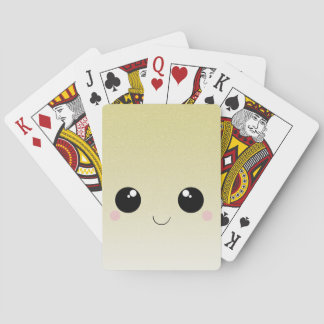 Speckled Faux Glitter-Look Kawaii Face Poker Cards