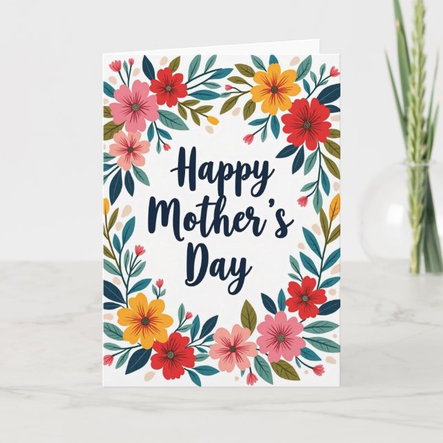 Speckled Floral Mothers Day Card (Front)