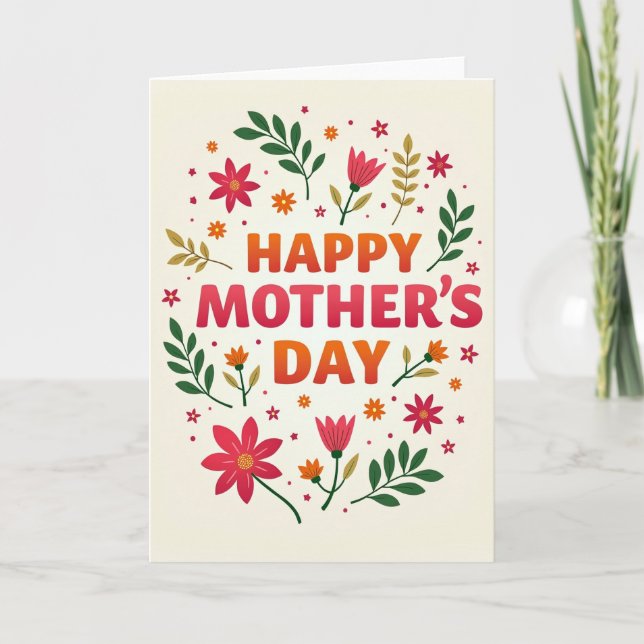 Speckled Flowers Mothers Day Card (Front)