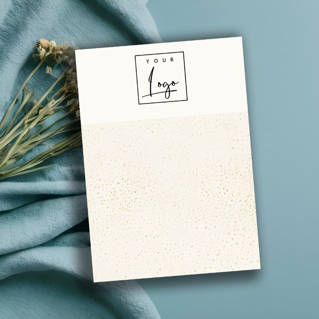 Speckled Gold White Logo Blank Jewelry Display Business Card (Creator Uploaded)