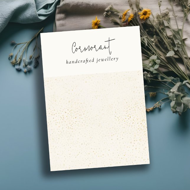 Speckled Gold White Texture Blank Jewelry Display Business Card (Creator Uploaded)