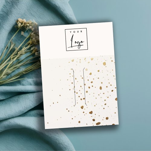 Speckled Gold White Texture Logo Hair Pin Display Business Card