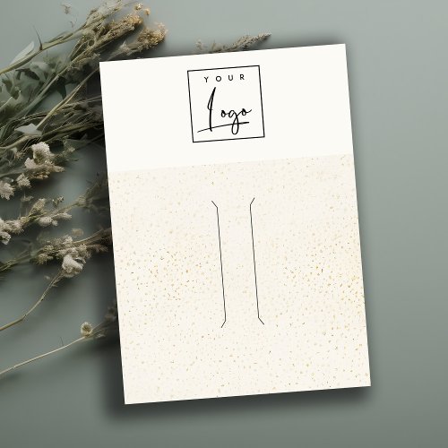 Speckled Gold White Texture Logo Hair Pin Display Business Card