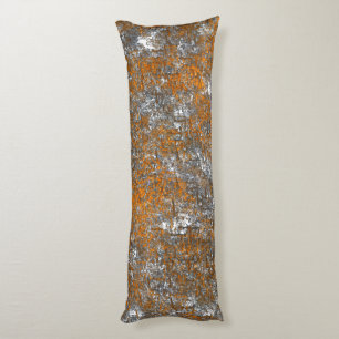 Speckled golden orange over whitish gray scratch body pillow