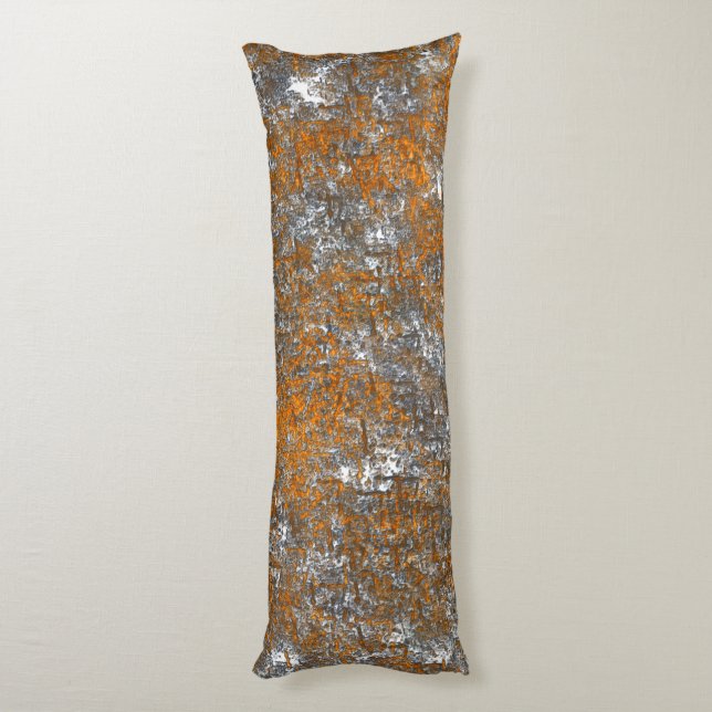 Speckled golden orange over whitish gray scratch body pillow (Back (Vertical))