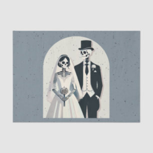 Speckled Gray Skeleton Halloween Gothic Wedding Tissue Paper