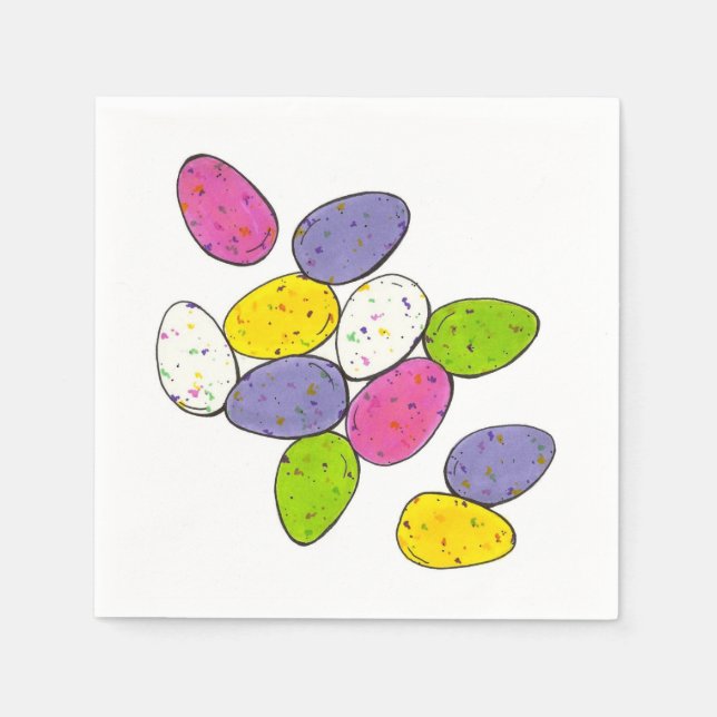 Speckled Malted Milk Easter Basket Egg Candy Paper Napkins (Front)