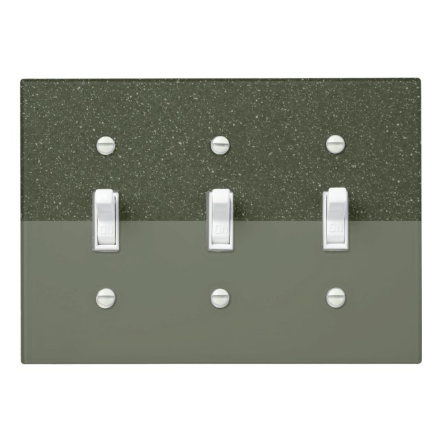 Speckled & Matte Moss Green Switch Plate (Custom) (In Situ)