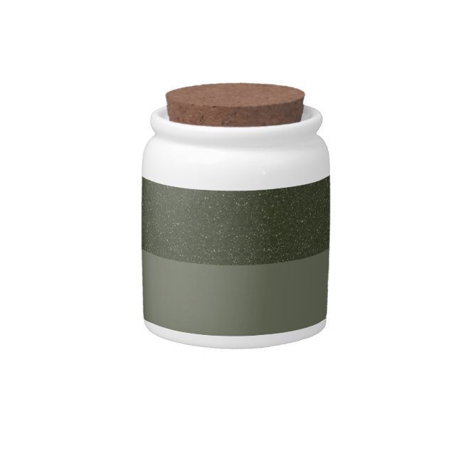 Speckled Moss Green Candy Jar – Customizable (Front)