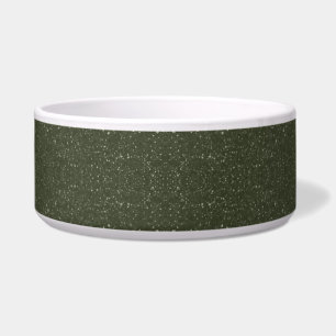 Speckled Moss Green Pet Bowl – Customizable