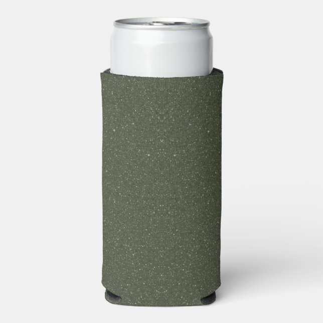Speckled Moss Green Slim Can Cooler – Customizable (Seltzer Front)