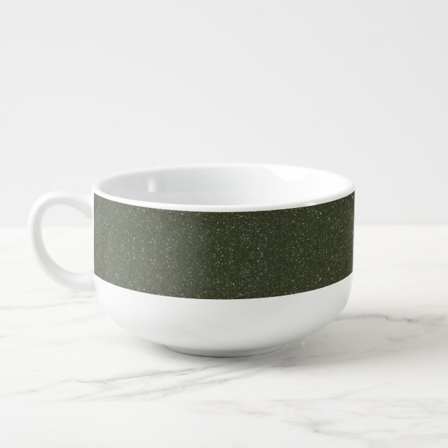 Speckled Moss Green Soup Mug – Customizable (Right)