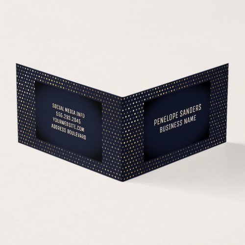 Speckled Pattern  Luxury Dark Blue Business Card