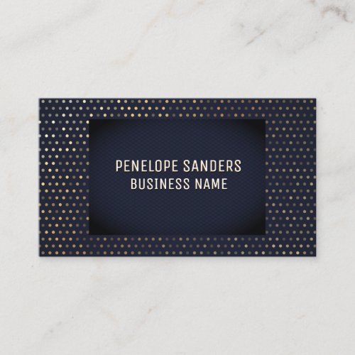 Speckled Pattern  Luxury Dark Blue Business Card