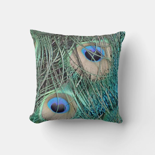 Speckled Peacock Eyes Throw Pillow (Front)