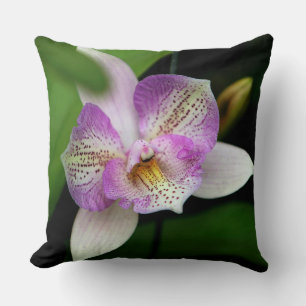 Speckled Pink Orchid Throw Pillow