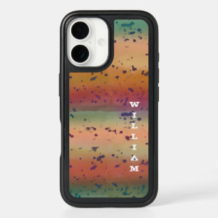 Speckled Rainbow Trout Skin  Pattern With Name iPhone 16 Case