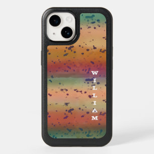 Speckled Rainbow Trout Skin Pattern With Name OtterBox iPhone 14 Case