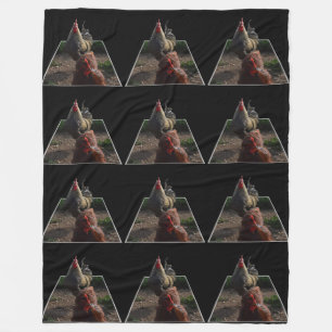 Speckled Rooster Popout Art, Lge Fleece Blanket.
