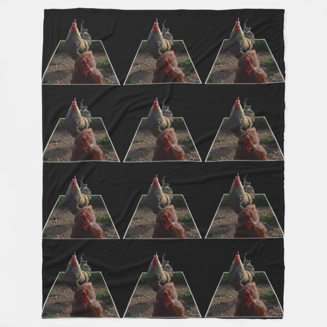 Speckled Rooster Popout Art, Lge Fleece Blanket. (Front)