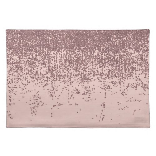 Speckled Rose Gold Glitter on Blush Pink Cloth Placemat