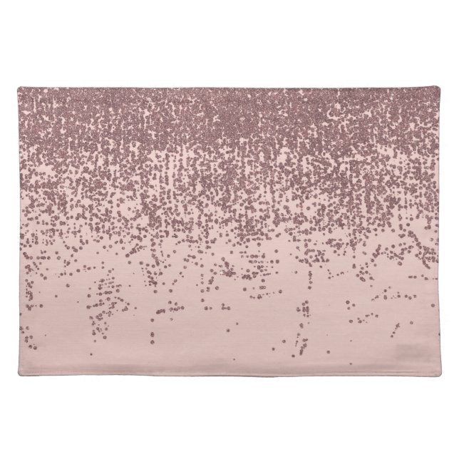 Speckled Rose Gold Glitter on Blush Pink Cloth Placemat (Front)