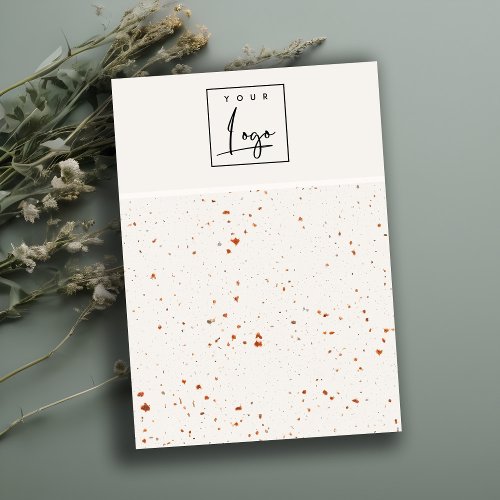 Speckled Rust White Logo Blank Jewelry Display Business Card
