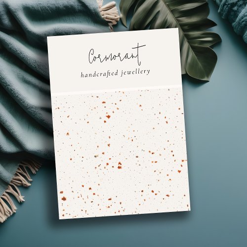 Speckled Rust White Texture Blank Jewelry Display Business Card
