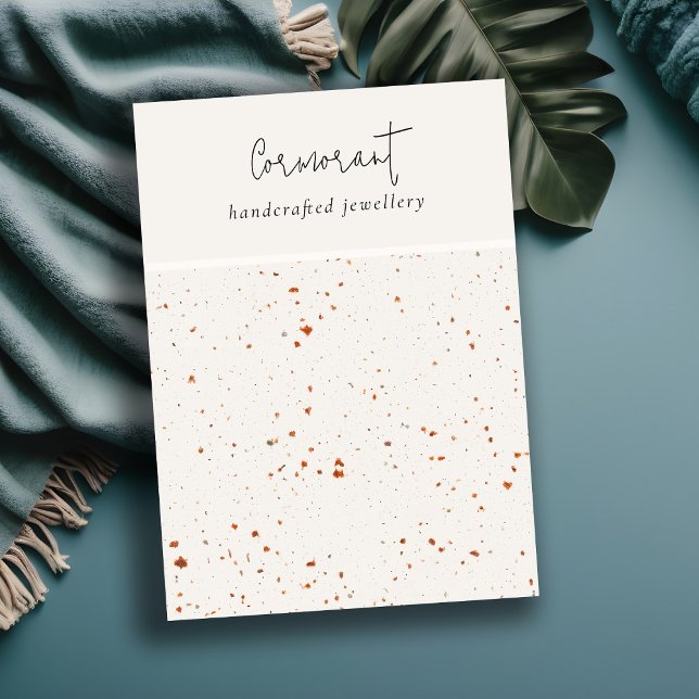 Speckled Rust White Texture Blank Jewelry Display Business Card (Creator Uploaded)