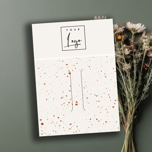 Speckled Rust White Texture Logo Hair Pin Display Business Card