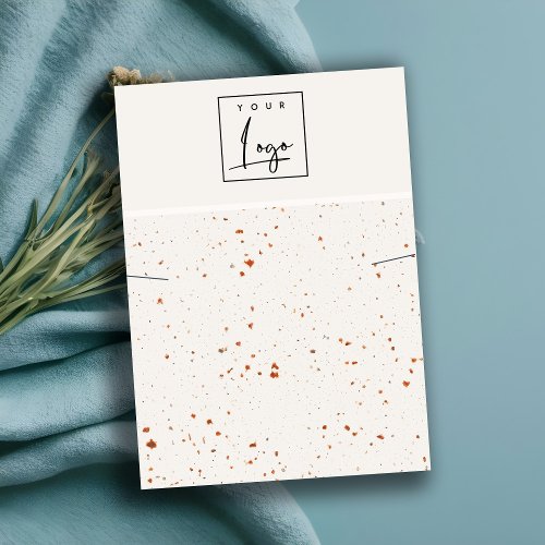 Speckled Rust White Texture Logo Necklace Display Business Card