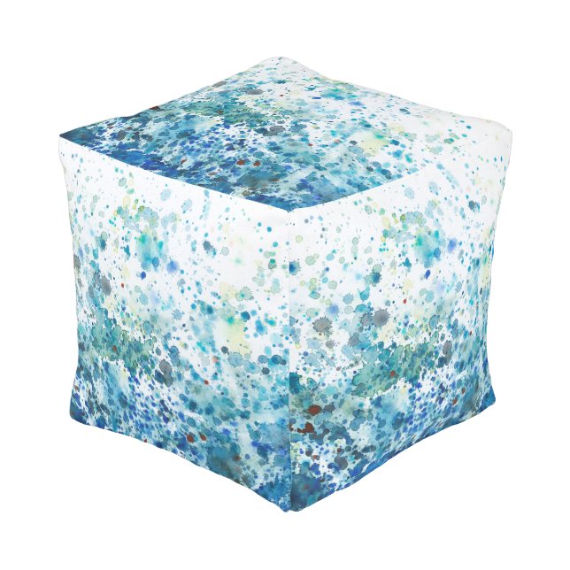 Speckled Sea I Pouf (Angled Front)