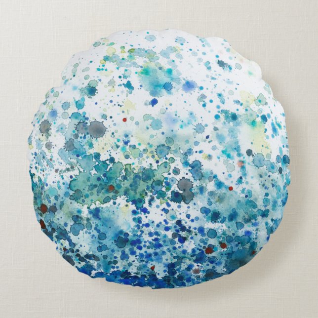 Speckled Sea I Round Pillow (Front)