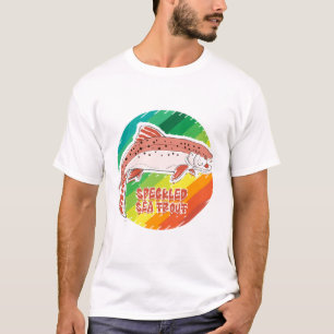 Speckled Sea Trout Retro Fishing Gift T-Shirt