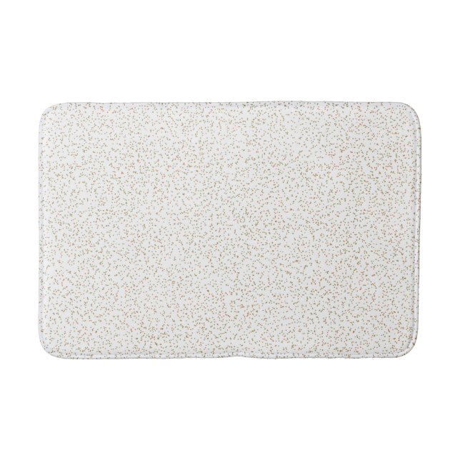 Speckled Spring Fern, Green & Orange Dots  Bath Mat (Front)