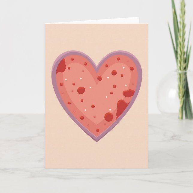 Speckled Strawberry Heart Card (Front)