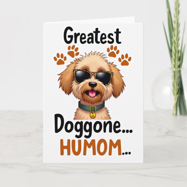 Speckled Sunglasses Dog Card (Front)