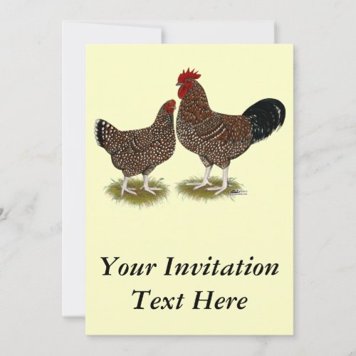 Speckled Sussex Chickens Invitation