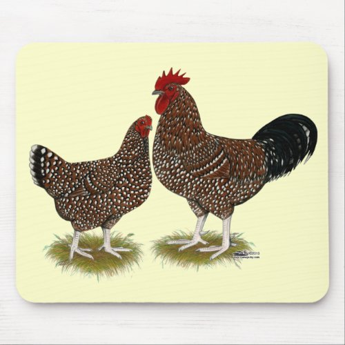 Speckled Sussex Chickens Mouse Pad