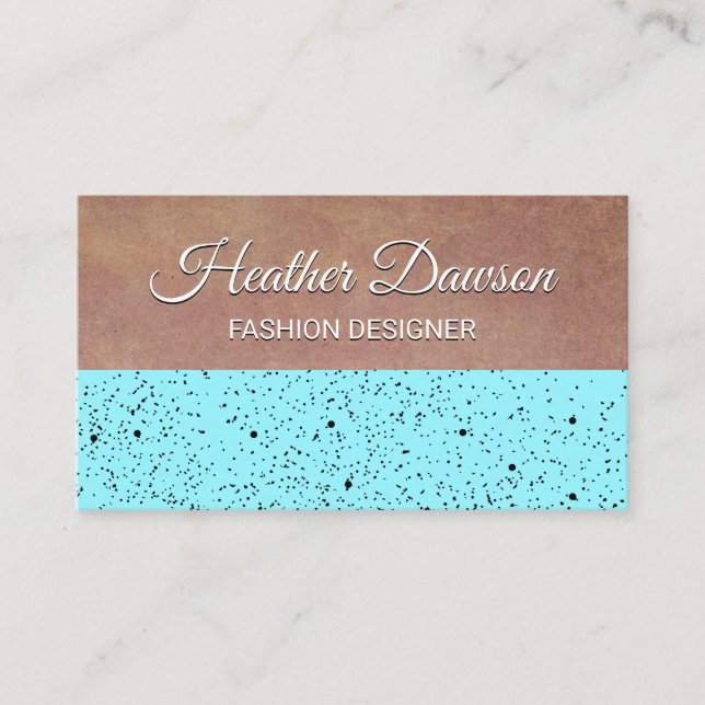 Speckled Texture Color Block Business Card (Front)